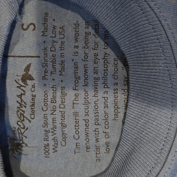 Frogman Blue Graphic T-Shirt with Colorful Frog Print, New Size S - Picture 4 of 6